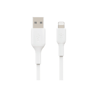 BELKIN CAA001BT2MWH 2M USB-A TO LIGHTNING CHARGE/SYNC CABLE, MFi, WHT, 2 YR WTY