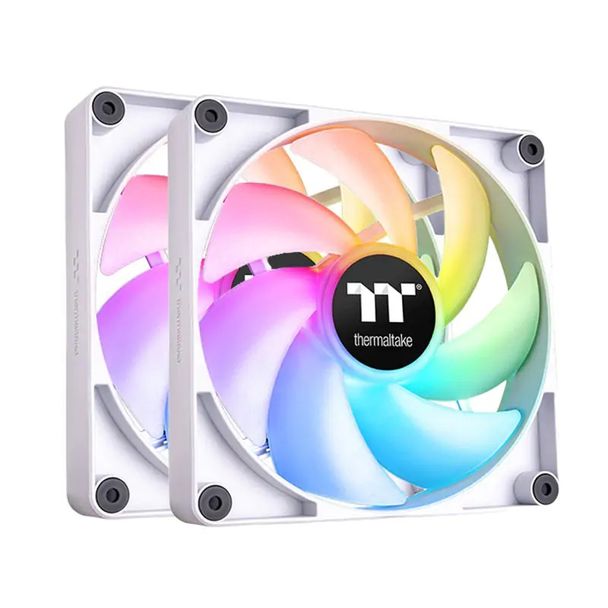 Thermaltake CL-F153-PL12SW-A CT120 120mm ARGB Sync Performance PWM Fan White Edition 2-Pack