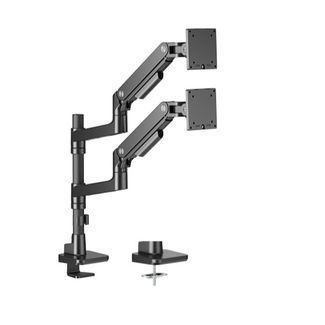 Brateck LDT81-C024P-B Noteworthy Pole-Mounted Heavy-Duty Dual Monitor Arm Black