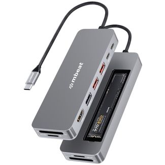 mbeat MB-UCD-HS9 Elite 9-in-1 USB-C Multiport Hub with Built-in M.2 NVMe SSD Enclosure