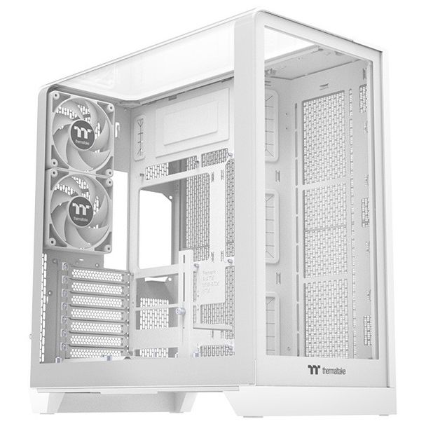 Thermaltake CA-11F-00M6WN-01 View 390 Curved Tempered Glass Mid Tower ATX Case Snow
