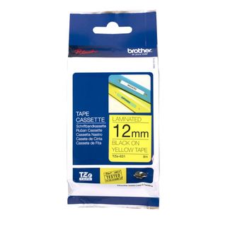 Brother TZE-631 12mm Black on Yellow TZE Tape