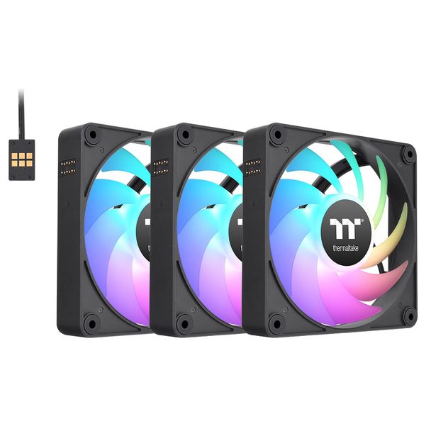 Thermaltake CL-F182-PL14SW-A CT140 140mm EX ARGB Magnetic Quick Connect PWM Fans Black 3-Pack