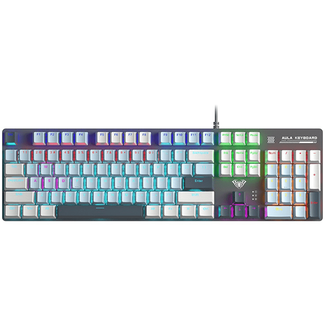 AULA S500-GB-B S500 Wired Zoned RGB Mechanical Keyboard Grey+Blue Keycaps Blue Switch