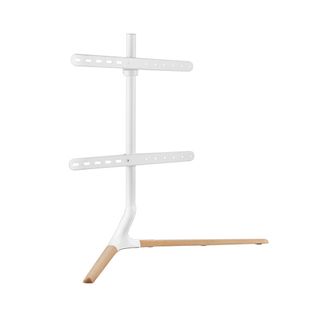 Brateck FS34-46F-02 Modern Linear Tabletop TV Stand For 49"-70" TVs -- Matte White & Beech