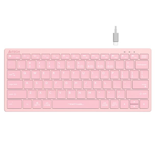 A4tech ERAKA714 FBX51C Fstyler Bluetooth & 2.4G Scissor Switch Compact Keyboard Type C Baby Pink