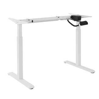 Brateck S03-22D 2-Stage Single Motor Electric Sit-Stand Desk Frame with button Control Panel-White