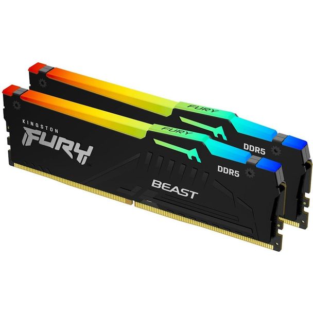 Kingston KF560C30BBEAK2-64 FURY Beast 64GB (2 x 32GB) 6000MT/s DDR5 CL30 DIMM RGB Desktop Memory