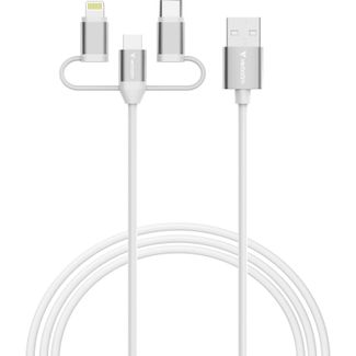 Verbatim 32394 Essentials Sync and Charge 3-in-1 Cable Micro-B USB-C and Lightning 1m