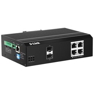 D-Link DIS-F200G-6PS-E 6-Port Gigabit Industrial Smart Managed PoE+ Switch w/ 4PoE & 2 SFP ports