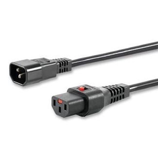 Alogic IECL-BK1314-01 IEC LOCK 1m IEC C13 to IEC C14 Power Extension Cord - Male to Female