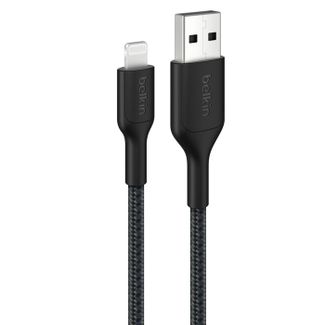 Belkin CAA020FQ1MBK BoostCharge Pro Braided USB-A Cable with Lightning Connector PCR 1M Black