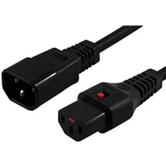 IEC Lock IECL-43-010 1m IEC LOCK Power Cable IEC-C14(M) to IEC-C13(F) Black