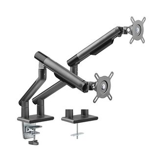 Brateck LDT49-C024-B Dual Monitor Premium Slim Aluminium Spring Assisted Monitor Arm 17-32" Up to 9kg 75x75/100x100 Space Grey