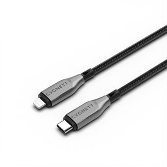 Cygnett CY4666PCCCL Armoured 50cm Lightning to USB-C Braided Cable Black