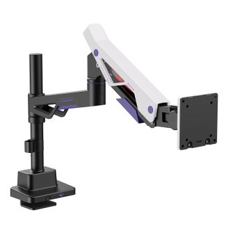 Brateck LDT95-C012UCP-BLKWH Atlas Neo Gaming Pole-Mounted Monitor Arm with USB-A & USB-C Ports