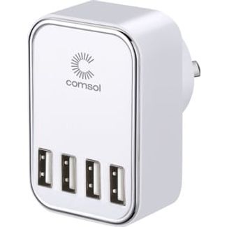 Comsol WC445WH 4 Port USB Wall Charger 4.5A/22W