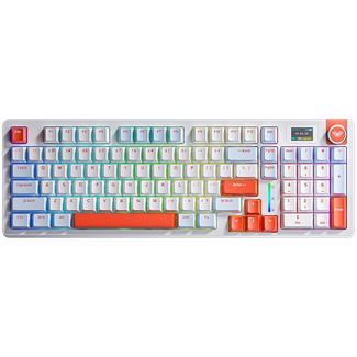 AULA S98pro-BO-N S98PRO Wireless Tri-Mode Gasket RGB Mechanical Keyboard Blue + White + Orange Keycaps