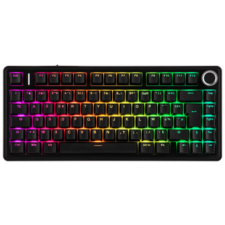 AULA F75-B-R F75 Ergonomic Wired Mechanical Keyboard Black Keycaps Red switch