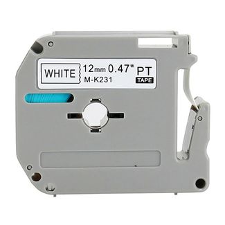 Brother M-K231 MK231 P-touch Tape 1/2 In X 26.2 FT Black On White