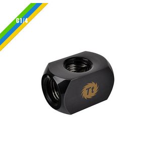 Thermaltake CL-W034-CU00BL-A Pacific 4-Way G1/4 Connector Block - Black