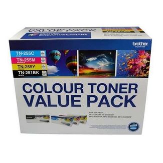 Brother TN-251BK-TN-255CMY-4PK TN-251BK & TN-255 Colour Toner Value Pack V2N8AE00003