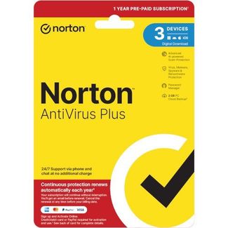 Norton 21468602 Antivirus Plus 2GB AU 1User 3Device 12-Month DRMKEY