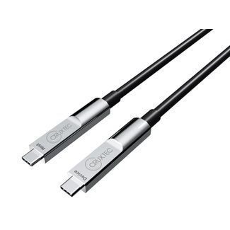 Cruxtec CCF10-15-BK USB-C USB 3.2 Gen 2 Full-Feature 8K60Hz Active Optical Cable with PD 60W 15m