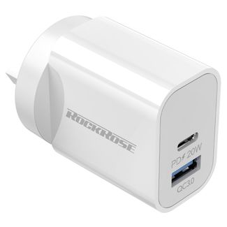 RockRose RRTC06AU Casa AC Neo 20W PD & QC 3.0 Compatible Dual Port Travel Charger