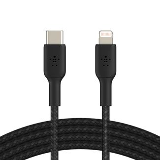 Belkin CAA004bt2MBK BoostCharge 2m Braided USB-C to Lightning Cable Black