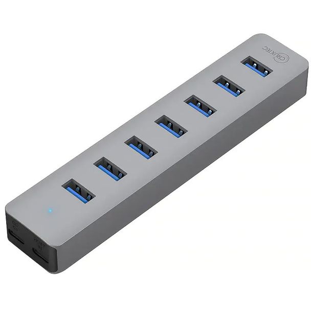 Cruxtec AU3-H7-SG 7-Port USB 3.0 Hub with Type-C Power Port