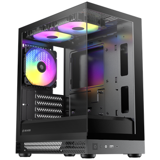 Okinos AQUA UNO BLACK Tempered Glass Mini Tower mATX Case