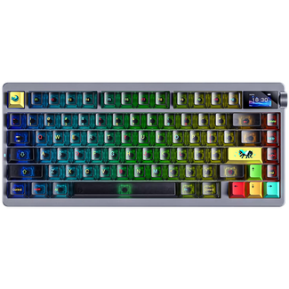 AULA NOVA75-B-D NOVA75 Smart Custom Mechanical Wireless Keyboard Black Transparent Keycaps Dream Sakura switch