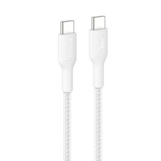 Belkin CAB025FQ1MWH Boostcharge Pro Braided USB-C To USB-C PCR Cable 1m White