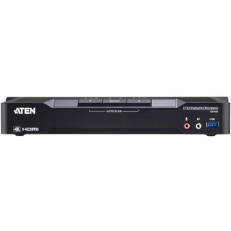 ATEN CM1942-AT-U 2-Port 4K DisplayPort Dual Display Mini-Matrix Boundless KVM Switch