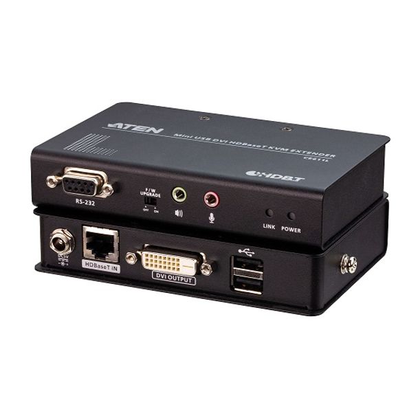 Aten CE611-AT-U DVI HDBaseT Mini KVM Extender extends USB Keyboard and mouse with DVI