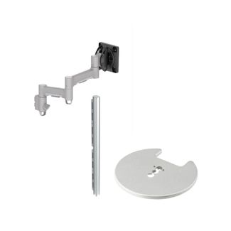 Atdec AWMS-2-46H75-G-S+B Dual Heavy Duty Monitor Arms Tall Post Grommet Clamp Silver
