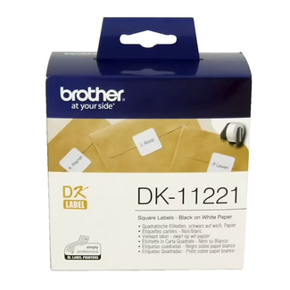 Brother DK-11221 Label Roll Black on White 23mm x 23mm