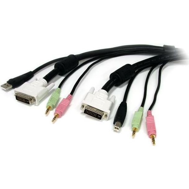 StarTech USBDVI4N1A15 15 ft 4-in-1 USB DVI KVM Switch Cable