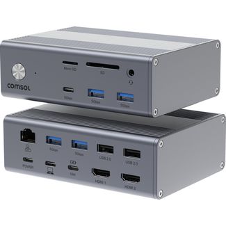 Comsol DS24HDA Dual Monitor USB-C 16-Port Docking Station