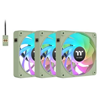 Thermaltake CL-F198-PL12MG-A CT120 120mm EX Reverse ARGB Magnetic Connect PWM Fans Green 3-Pack