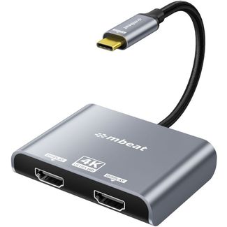 mbeat MB-XAD-C2HDM Tough Link USB-C to Dual 4K/60Hz HDMI MST Adapter Space Grey