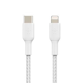 Belkin CAA004bt1MWH 1m Braided USB-C to Lightning Cable White