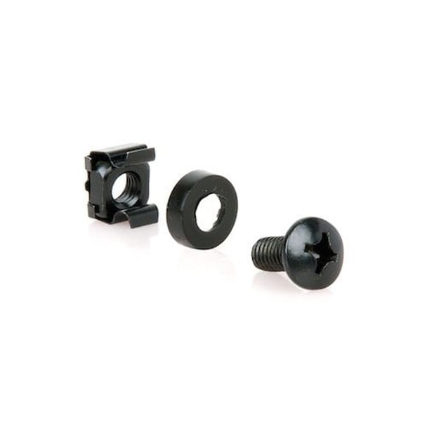 Serveredge CB-1P-BK-100 Heavy Duty M6 Cage Nuts Washer & Screw Set: Pack of 100 Black