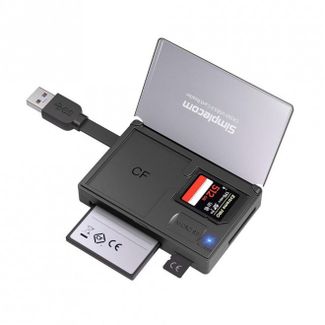 Simplecom CR309 3 Slot Super Speed USB 3.0 Card Reader with Card Storage Case