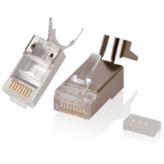 Serveredge RJ45-8P8C-C6ASHLD-10 8P8C CAT6A Fully Shielded Modular Crimp Plug for 22AWG~23AWG Wire (Solid / Stranded) - Pack of 10