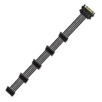 Cruxtec PST-15PT5-40BK SATA Power Splitter Calbe 15Pin Male to 5x15pin Female 90 Degree 40cm