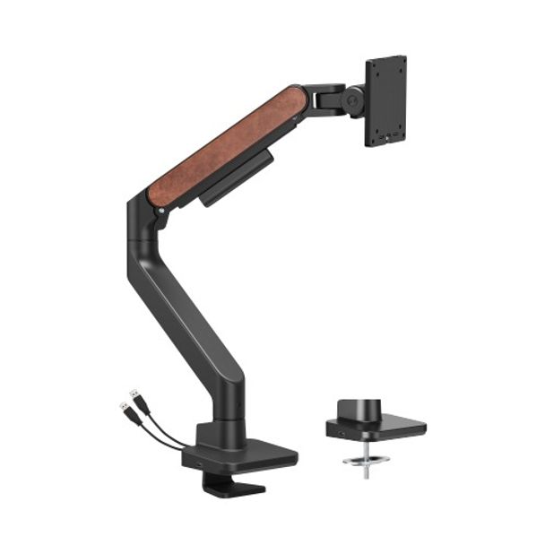 Brateck LDT81N-C012UC-BLK Fusion Monitor Arm with USB-A/USB-C Ports