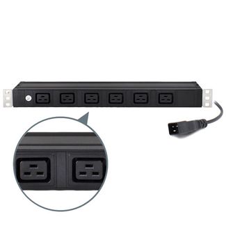 Serveredge SEDG-6P-C19-15A Basic 6 Port IEC PDU (6) IEC C19 Output & (1)IEC C20 Plug Input 16A 240V