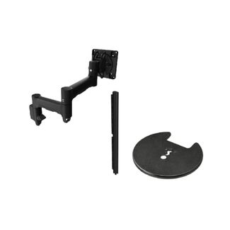 Atdec AWMS-2-46H75-G-B+B Dual Heavy Duty Monitor Arms Tall Post Grommet Clamp Black